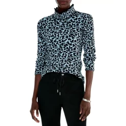 Discount 🔥 NIC+ZOE Climbing Vines Printed Mock Neck Sweater Black Multi ⭐