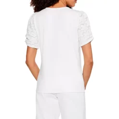 Hot Sale 🥰 NIC+ZOE Petal Lace Sleeve Tee Paper White 👍 -NIC+ZOE Sales unnamed file 1033