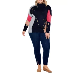 Budget ✨ NIC+ZOE Plus Size Glowing Embers Sweater Indigo Multi 🌟 -NIC+ZOE Sales unnamed file 1055