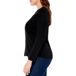 Budget 🎁 NIC+ZOE Plus Crewneck Sweater Black Onyx 🥰 -NIC+ZOE Sales unnamed file 1067