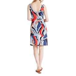 Outlet 🛒 NIC+ZOE Americana Sleeveless Printed 👗 Dress Red Multi 😀 -NIC+ZOE Sales unnamed file 1100