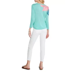 Brand new 🛒 NIC+ZOE Petite Fiesta Fronds Sweater Aqua Multi 🔔 -NIC+ZOE Sales unnamed file 1115