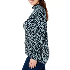 Brand new 🔔 NIC+ZOE Plus Climbing Vines Printed Mock Neck Sweater Black Multi 👏 -NIC+ZOE Sales unnamed file 1121