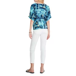 Hot Sale 🔔 NIC+ZOE 🌞 Summer Solstice Printed Top Blue Multi 🛒 -NIC+ZOE Sales unnamed file 1134