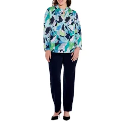 Best reviews of ✔️ NIC+ZOE Plus Frozen Tundra Ruffled Collar Top Green Multi ✨ -NIC+ZOE Sales unnamed file 1139