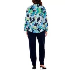 Best reviews of ✔️ NIC+ZOE Plus Frozen Tundra Ruffled Collar Top Green Multi ✨ -NIC+ZOE Sales unnamed file 1140