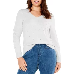 New 🎉 NIC+ZOE Plus Size Relaxed Glam Sweater Icing ⭐