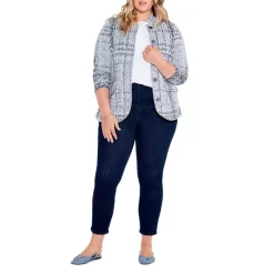 Brand new ⌛ NIC+ZOE Plus Icicle Sweater Blazer Blue Multi 🛒 -NIC+ZOE Sales unnamed file 1151