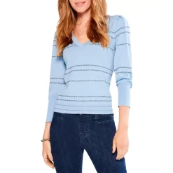 Flash Sale 😍 NIC+ZOE Vital Femme Striped Sweater Blue Multi 🧨