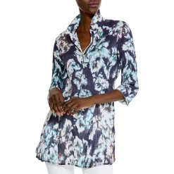 Top 10 🤩 NIC+ZOE Denim Blooms Crinkled Blouse Blue Multi 🎉