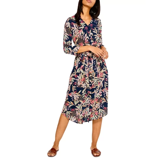 Outlet ๐ NIC+ZOE Petite Cherry Blossom Print ๐ Shirt ๐ Dress Pink Multi ๐ฅฐ 3 Outlet ๐ NIC+ZOE Petite Cherry Blossom Print ๐ Shirt ๐ Dress Pink Multi ๐ฅฐ