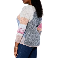 Discount ❤️ NIC+ZOE Plus Orchard Stroll Color Block Sweater Indigo Multi 😍 -NIC+ZOE Sales unnamed file 1191