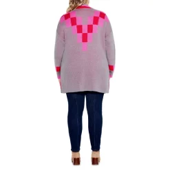 Best Pirce 🔔 NIC+ZOE Plus Checked Away Cardigan Pink Multi 💯 -NIC+ZOE Sales unnamed file 1196