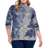 Best Pirce 🧨 NIC+ZOE Plus Shadow Mix Sweater Blue Multi 👏