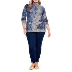 Best Pirce 🧨 NIC+ZOE Plus Shadow Mix Sweater Blue Multi 👏 -NIC+ZOE Sales unnamed file 1208