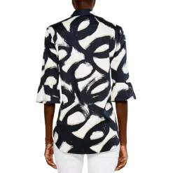 Best deal 🥰 NIC+ZOE Petites Squiggle Stretch 👕 Shirt Black Multi ❤️ -NIC+ZOE Sales unnamed file 1223