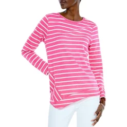 Buy 😉 NIC+ZOE NIC And ZOE Striped Angled Top Pink Multi 🔔