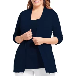 Flash Sale 🔔 NIC+ZOE Plus Lightweight Open Front Cardigan Paper Whit 🔥