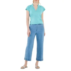 Discount 🥰 NZT NIC+ZOE Ruffled Split Neck Top Aquarius ❤️ -NIC+ZOE Sales unnamed file 1252