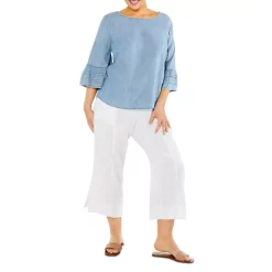 Deals 👍 NIC+ZOE Plus Denim Tangier Flare Sleeve Top Mid Denim 👍 -NIC+ZOE Sales unnamed file 1261