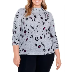 Wholesale ❤️ NIC+ZOE Plus Petal Toss Sweater Grey Multi ✨