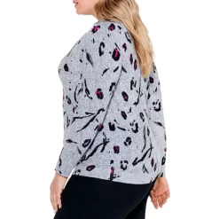 Wholesale ❤️ NIC+ZOE Plus Petal Toss Sweater Grey Multi ✨ -NIC+ZOE Sales unnamed file 1272