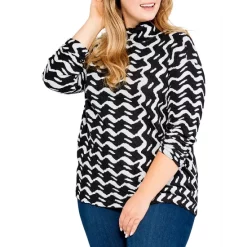 Deals 😍 NIC+ZOE Plus Opposites Attract Cotton Sweater Black Multi 🛒