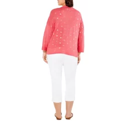 Buy 😀 NIC+ZOE Plus Foil Print Cardigan Red Multi 🧨 -NIC+ZOE Sales unnamed file 1300