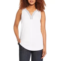 Best deal ✨ NIC+ZOE Petites Split Neck Top Paper White 🎉