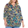 New 🤩 NIC+ZOE Plus Bold Blossoms Crinkle 👕 Shirt Blue Multi 🎁 -NIC+ZOE Sales unnamed file 1309