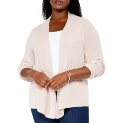 Flash Sale 🌟 NIC+ZOE Plus Shaker Knit Cardigan Cappuccino 🤩