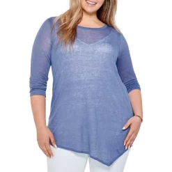 Best reviews of ✔️ NIC+ZOE Plus NIC + ZOE Plus Featherweight Angle Sweater Cornflower 🥰