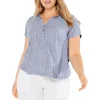 Best deal 😍 NIC+ZOE Plus Central Park Striped Top Indigo Multi 🎉 -NIC+ZOE Sales unnamed file 1357