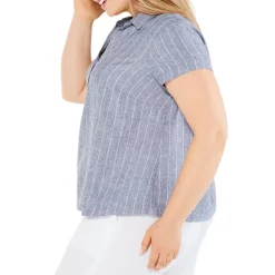 Best deal 😍 NIC+ZOE Plus Central Park Striped Top Indigo Multi 🎉 -NIC+ZOE Sales unnamed file 1359