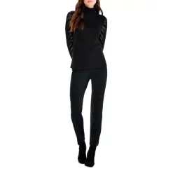 Promo 🤩 NIC+ZOE Pointelle Turtleneck Sweater Charcoal Heather 👍 -NIC+ZOE Sales unnamed file 136