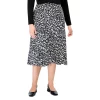 Budget 🎉 NIC+ZOE Plus Night Abstract Print Midi 👗 Skirt Black Multi ⌛