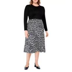 Budget 🎉 NIC+ZOE Plus Night Abstract Print Midi 👗 Skirt Black Multi ⌛ -NIC+ZOE Sales unnamed file 1395