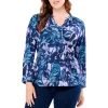 Hot Sale 🔥 NIC+ZOE Plus Indigo Vines Floral Print Blouse Blue Multi 🥰 -NIC+ZOE Sales unnamed file 1396