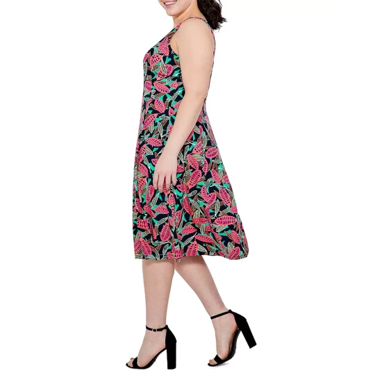 New ๐ NIC+ZOE Plus NIC And ZOE Plus Colorful Canopy Square Neck Midi ๐ Dress Pink Multi ๐ 4 New ๐ NIC+ZOE Plus NIC And ZOE Plus Colorful Canopy Square Neck Midi ๐ Dress Pink Multi ๐ - Image 3