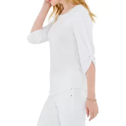 Cheap ⌛ NZT NIC+ZOE Knot Sleeve Boat Neck Top Paper White 😀 -NIC+ZOE Sales unnamed file 1420