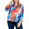 Coupon 😀 NIC+ZOE Plus Tropical Mirage Top Blue Multi 😀 -NIC+ZOE Sales unnamed file 1428