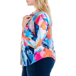 Coupon 😀 NIC+ZOE Plus Tropical Mirage Top Blue Multi 😀 -NIC+ZOE Sales unnamed file 1430