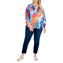 Coupon 😀 NIC+ZOE Plus Tropical Mirage Top Blue Multi 😀 -NIC+ZOE Sales unnamed file 1431
