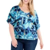 Discount 🎉 NIC+ZOE Plus 🌞 Summer Solstice Top Blue Multi 😉 -NIC+ZOE Sales unnamed file 1433