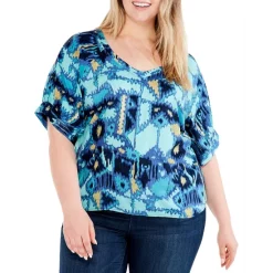 Discount 🎉 NIC+ZOE Plus 🌞 Summer Solstice Top Blue Multi 😉