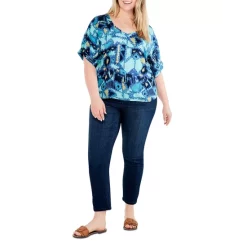 Discount 🎉 NIC+ZOE Plus 🌞 Summer Solstice Top Blue Multi 😉 -NIC+ZOE Sales unnamed file 1435