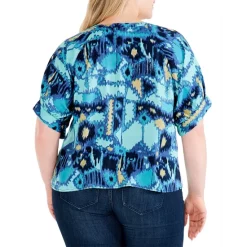 Discount 🎉 NIC+ZOE Plus 🌞 Summer Solstice Top Blue Multi 😉 -NIC+ZOE Sales unnamed file 1437