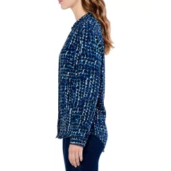 Best Pirce 🔔 NIC+ZOE Good Vibes Live In Button Front 👕 Shirt Blue Multi 😀 -NIC+ZOE Sales unnamed file 146