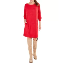 New 😉 NIC+ZOE NIC + ZOE Cozy Ribbed 👗 Dress Pop Red 🔥