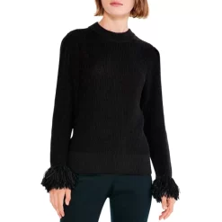 Top 10 🥰 NIC+ZOE Sundown Fringe Cuff Sweater Black Onyx 😀